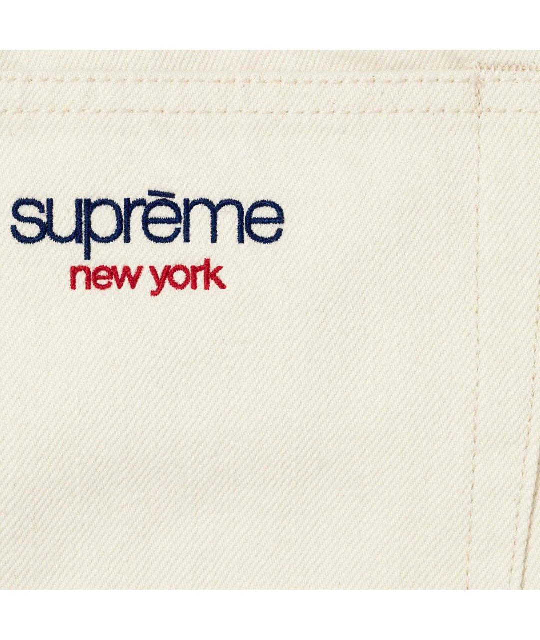SUPREME Белые деним шорты, фото 3