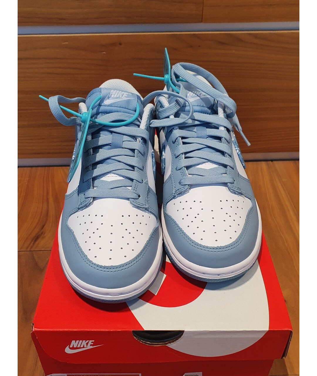 NIKE Голубые кожаные кроссовки, фото 3