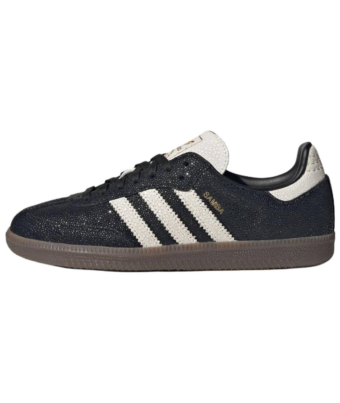 ADIDAS Черные кожаные кеды, фото 2