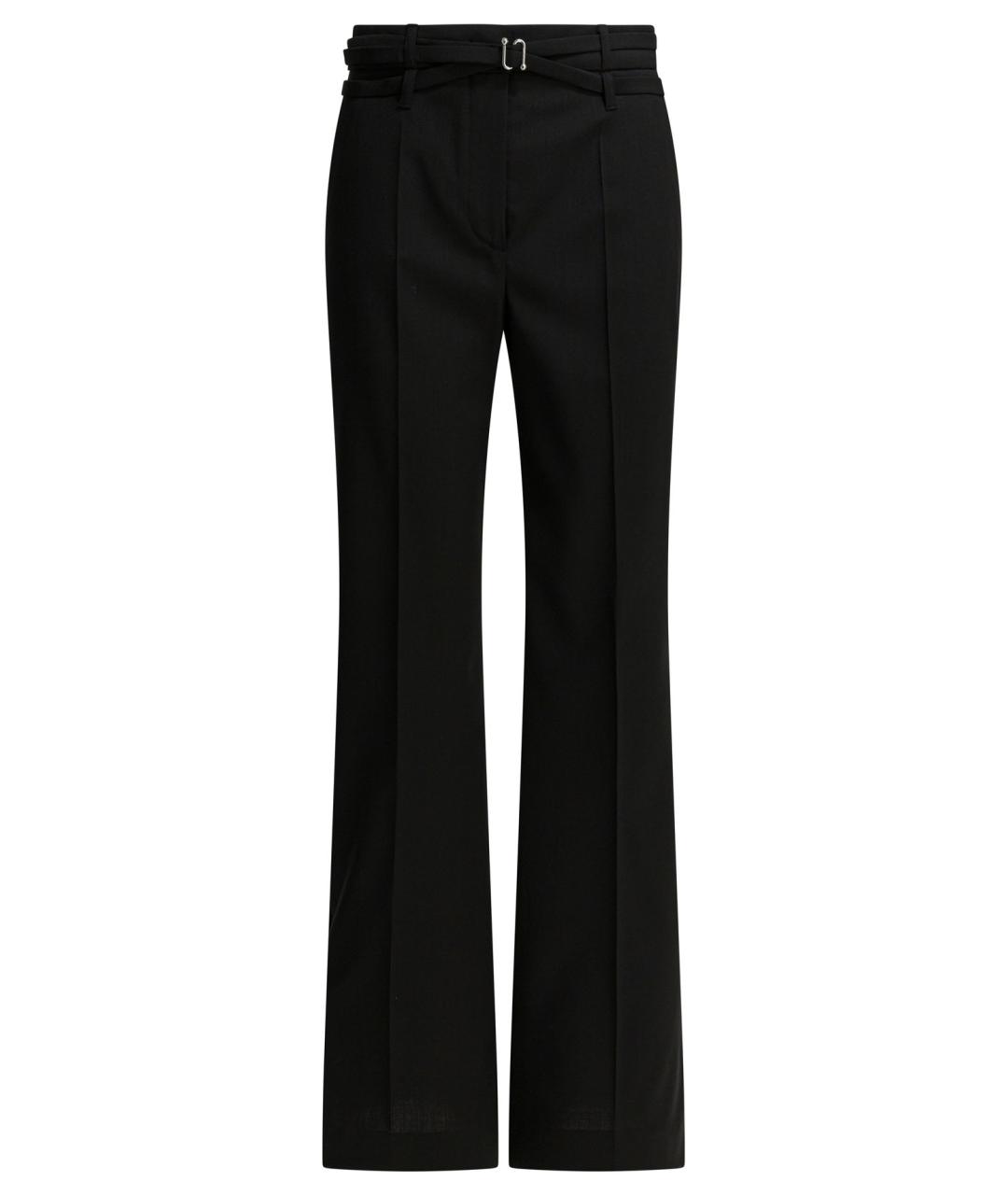 SPORTMAX Черные шерстяные прямые брюки, фото 1