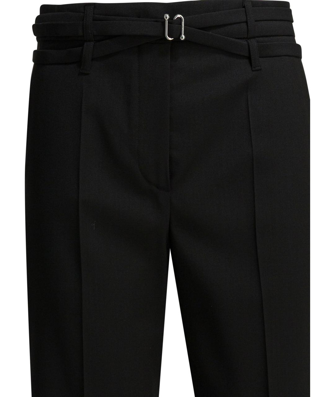 SPORTMAX Черные шерстяные прямые брюки, фото 3