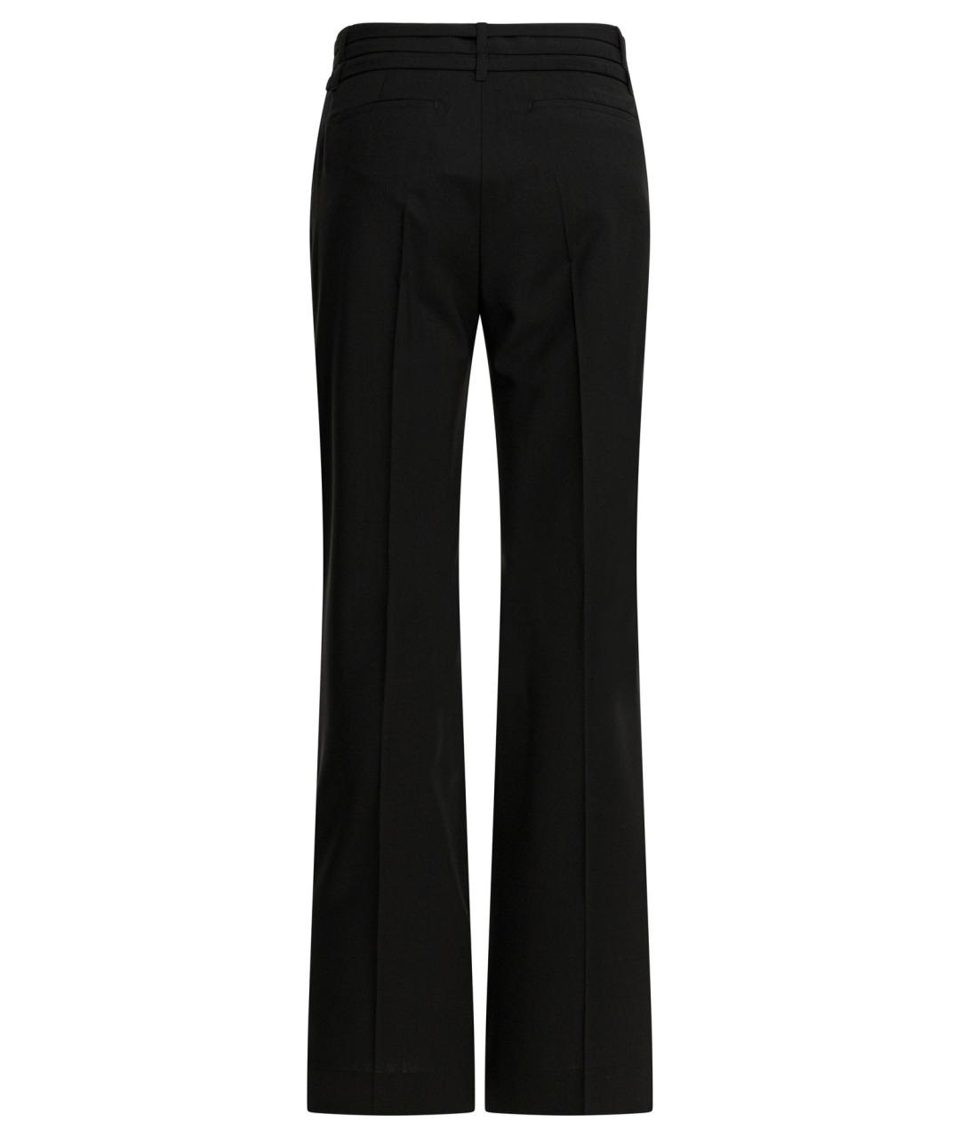 SPORTMAX Черные шерстяные прямые брюки, фото 2