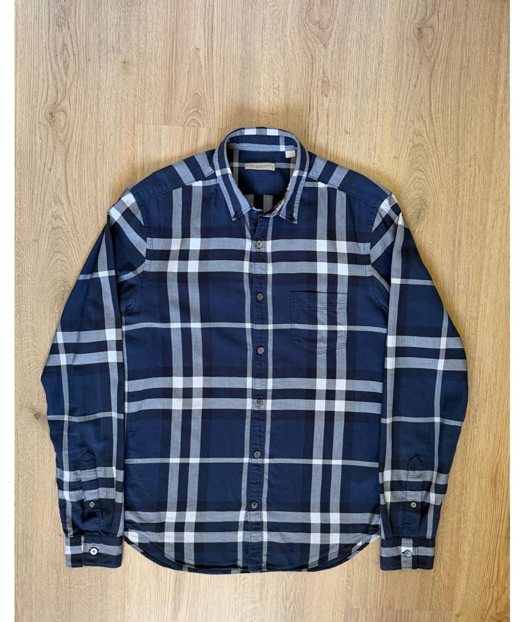 BURBERRY Темно-синяя хлопковая кэжуал рубашка, фото 9