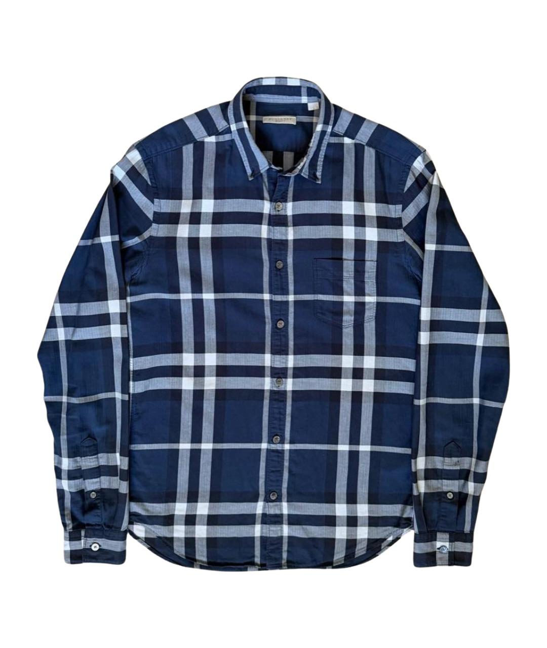 BURBERRY Темно-синяя хлопковая кэжуал рубашка, фото 1