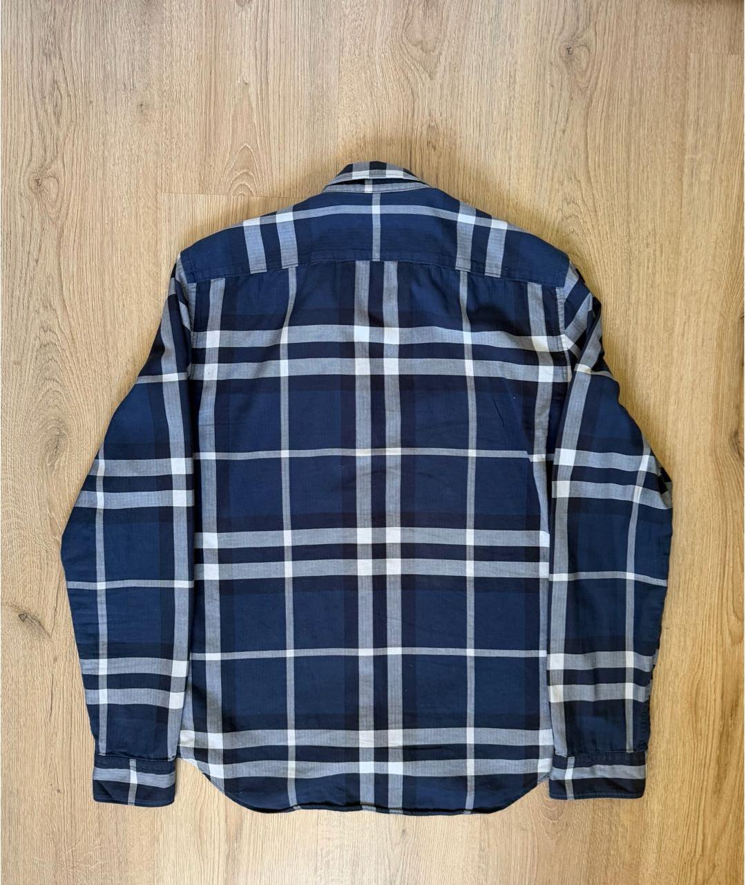 BURBERRY Темно-синяя хлопковая кэжуал рубашка, фото 2