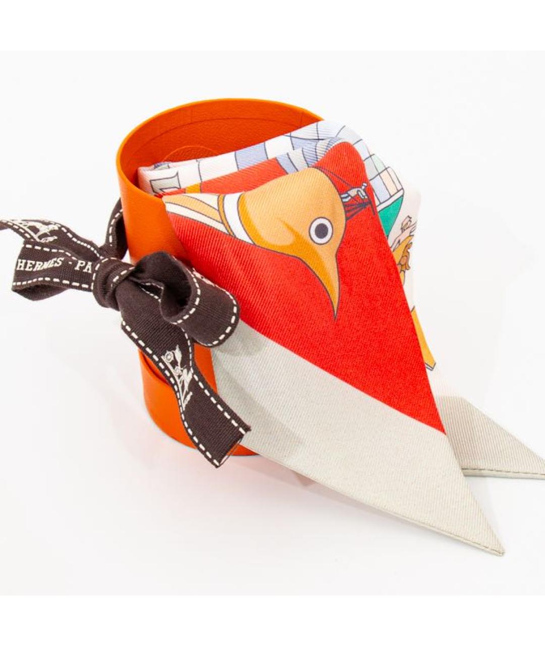 HERMES Мульти шелковый платок, фото 8