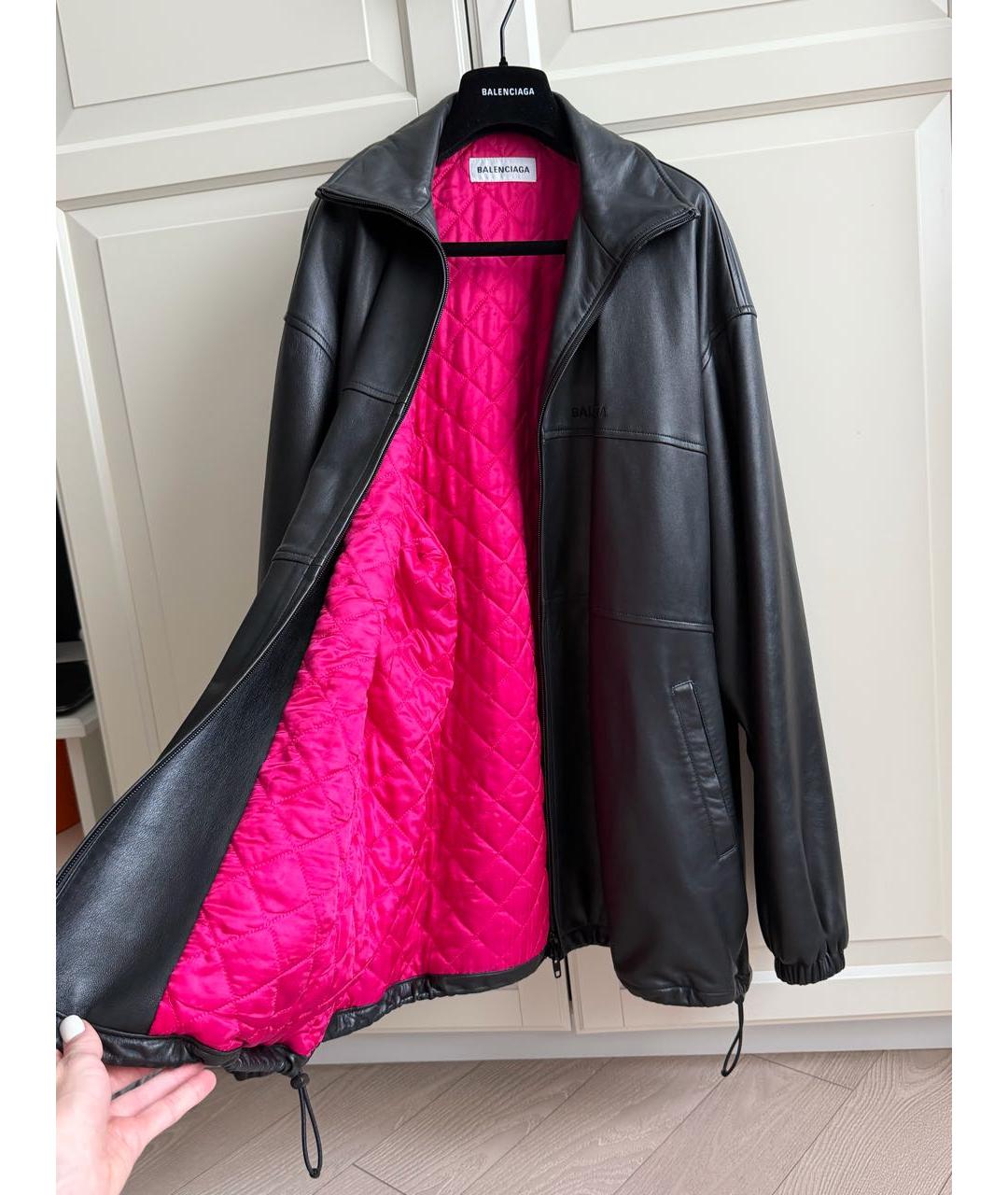 BALENCIAGA Черная кожаная куртка, фото 3