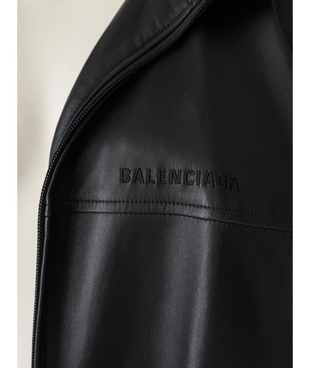 BALENCIAGA Черная кожаная куртка, фото 7