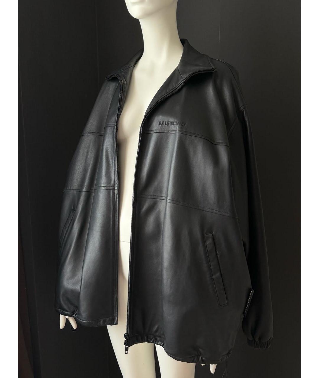 BALENCIAGA Черная кожаная куртка, фото 6
