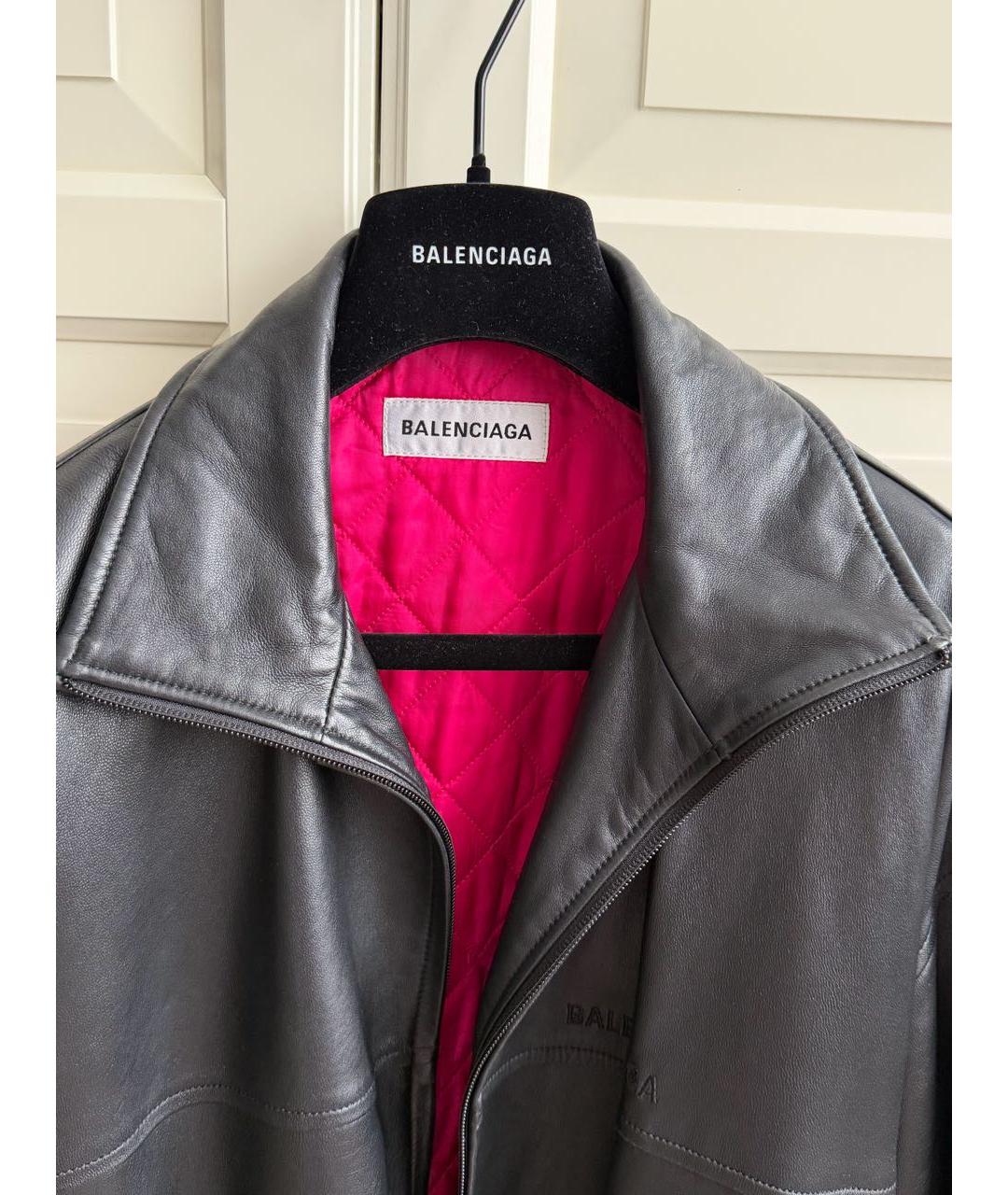 BALENCIAGA Черная кожаная куртка, фото 2