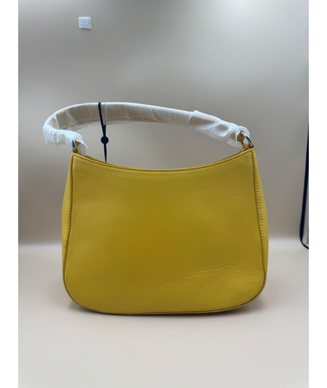 DKNY Желтая кожаная сумка через плечо, фото 2