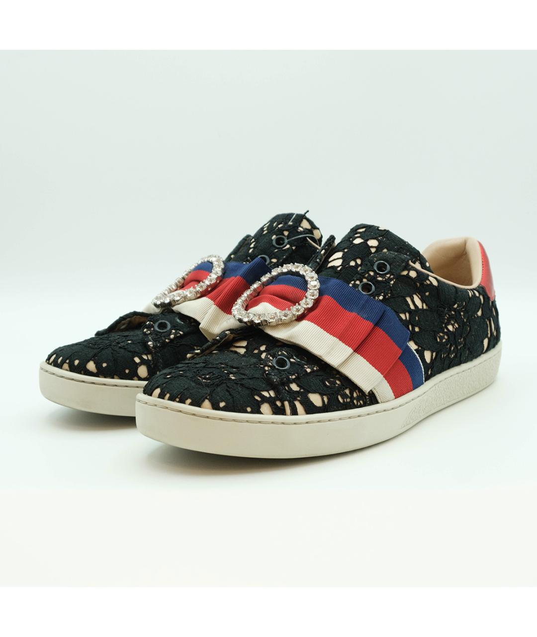 GUCCI Черные текстильные кеды, фото 3