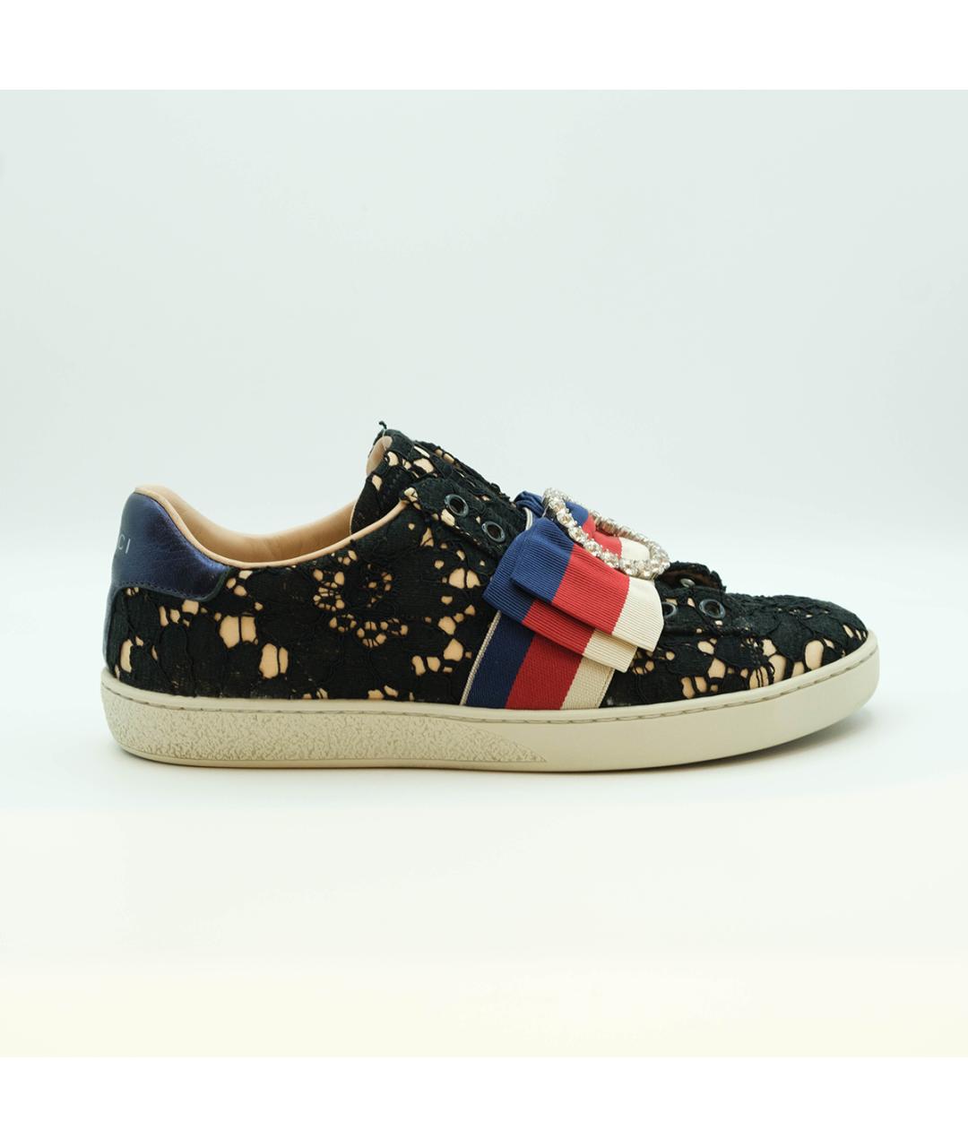 GUCCI Черные текстильные кеды, фото 2