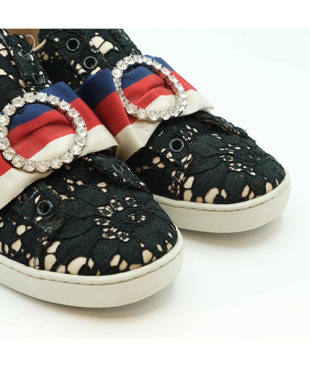 GUCCI Черные текстильные кеды, фото 4