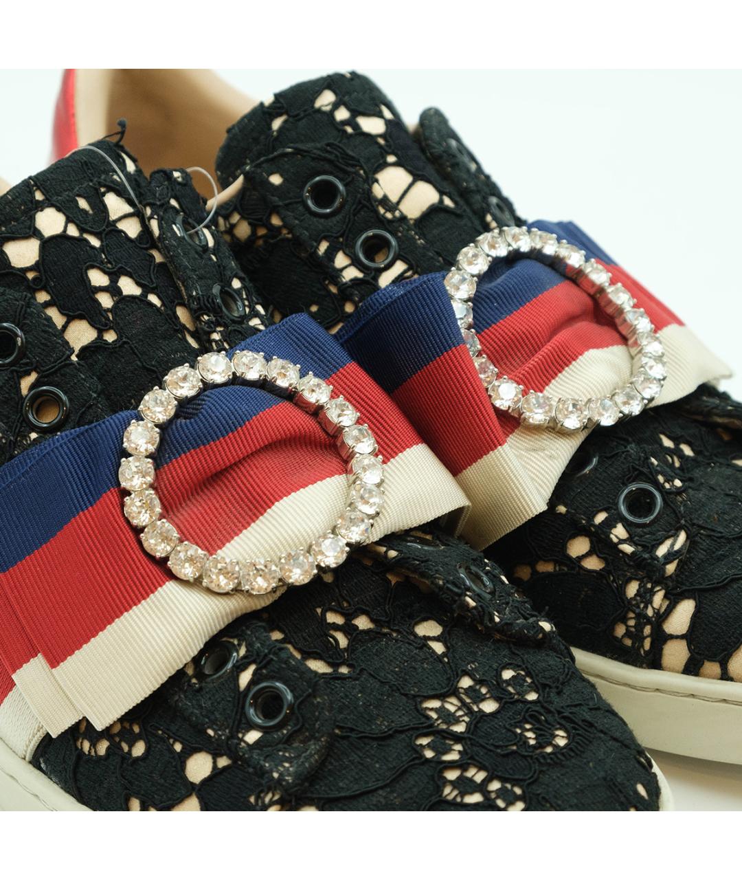 GUCCI Черные текстильные кеды, фото 5