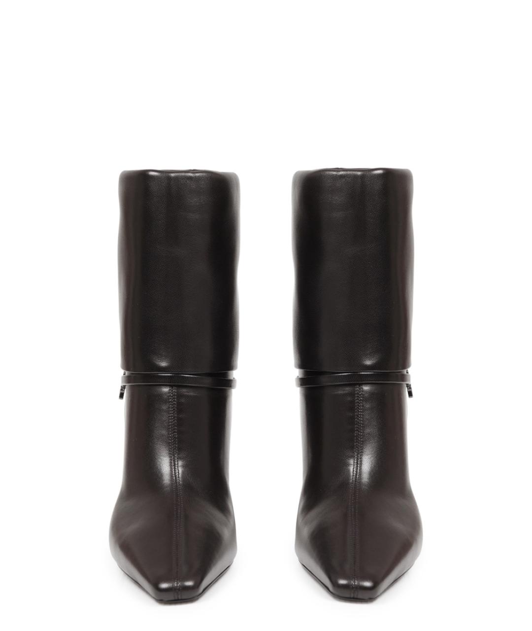 SAINT LAURENT Коричневые кожаные ботильоны, фото 3