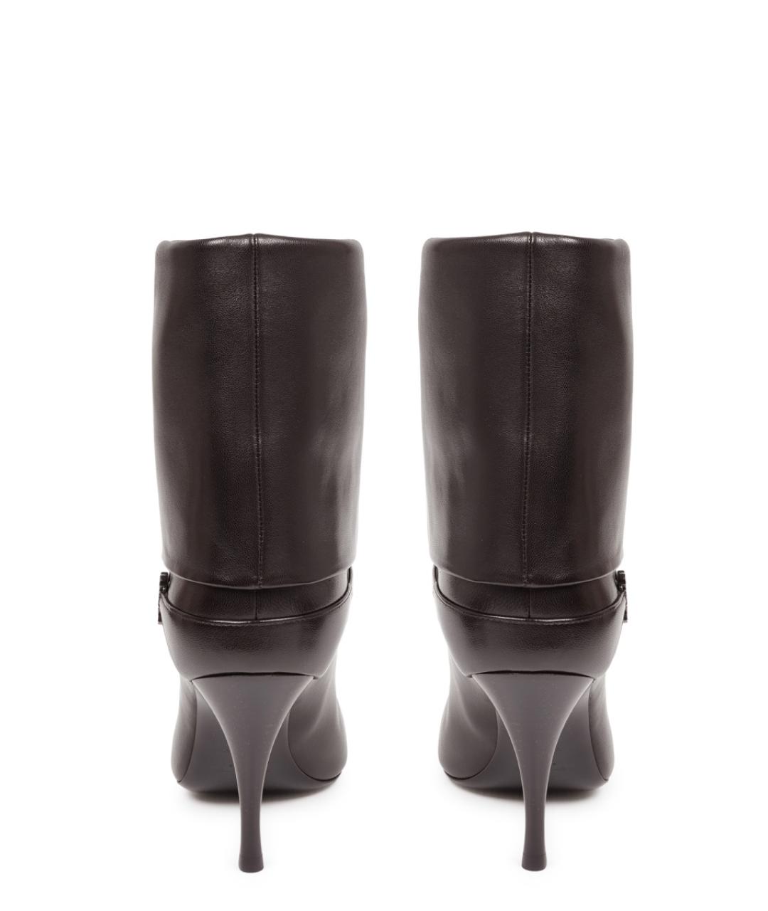 SAINT LAURENT Коричневые кожаные ботильоны, фото 4