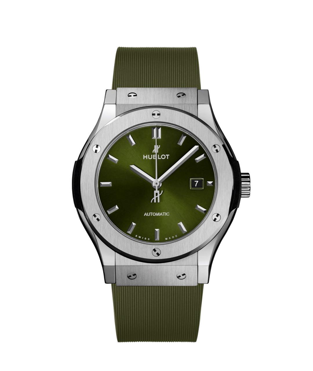 HUBLOT Зеленые титановые часы, фото 1