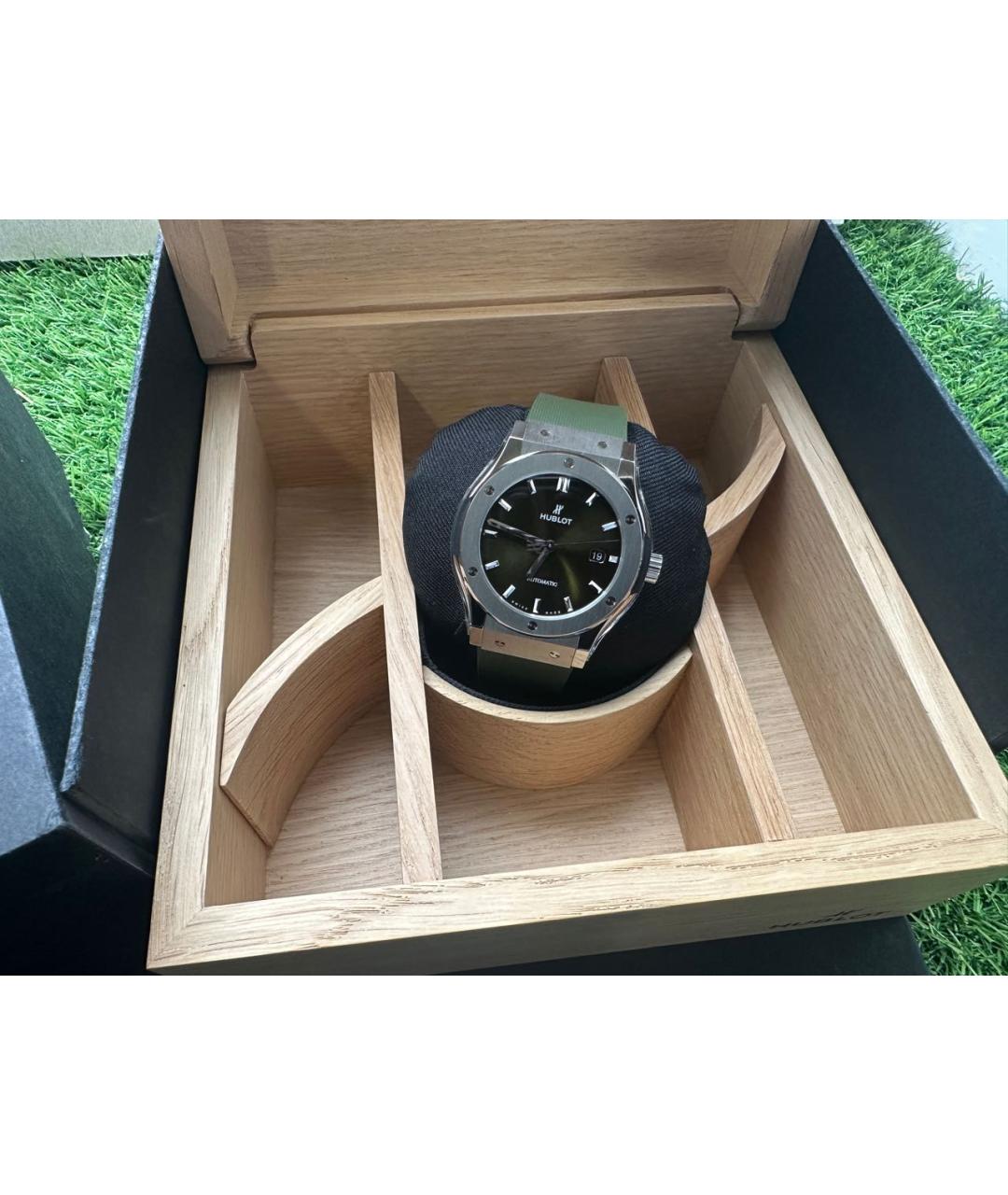 HUBLOT Зеленые титановые часы, фото 4