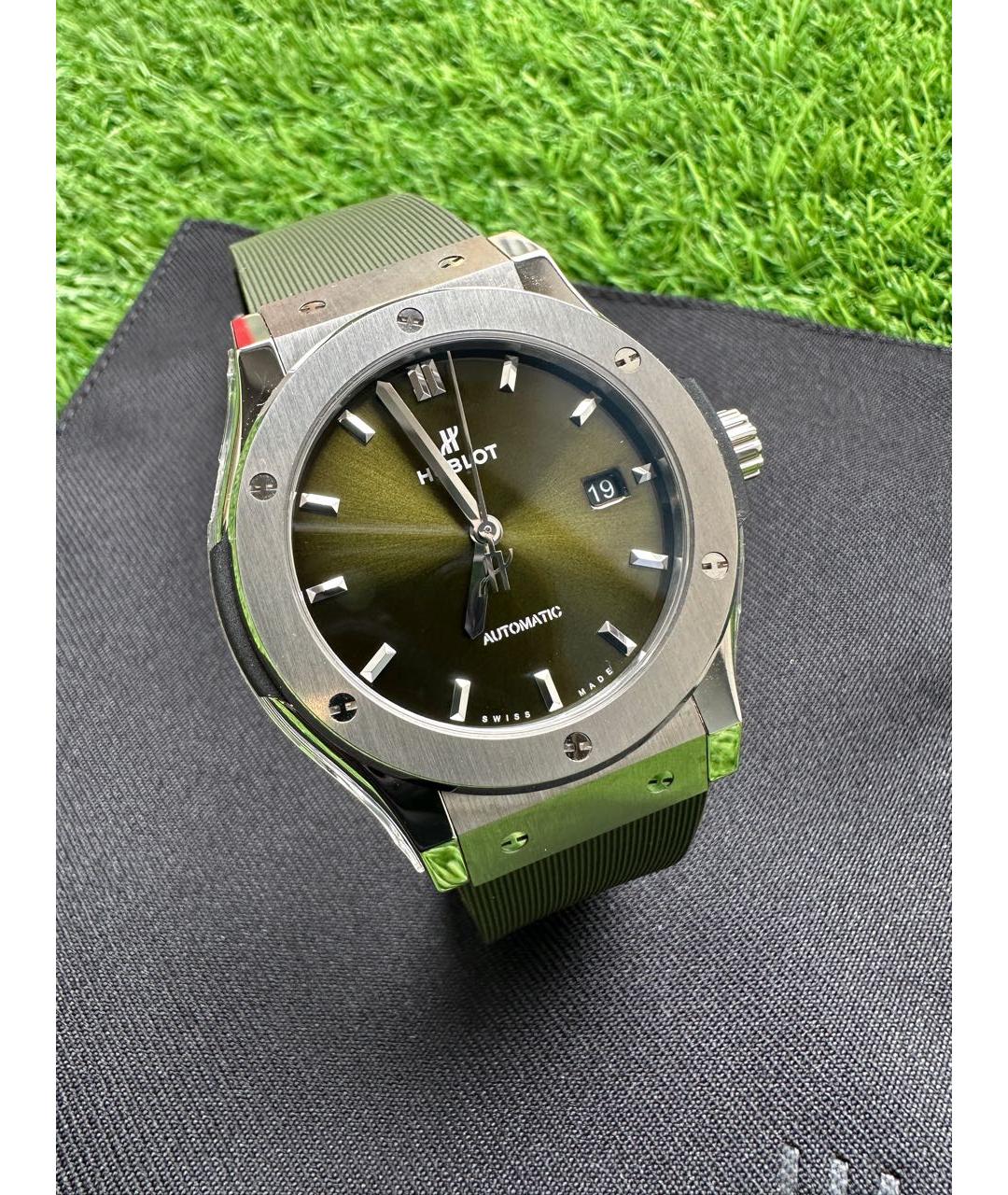 HUBLOT Зеленые титановые часы, фото 8
