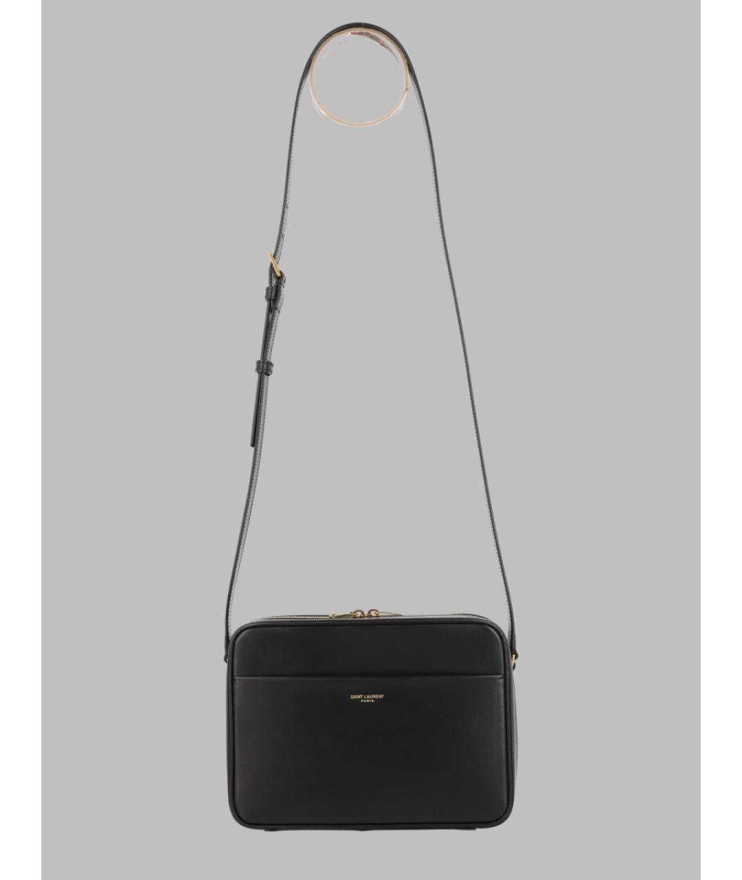 SAINT LAURENT Черная кожаная сумка на плечо, фото 3