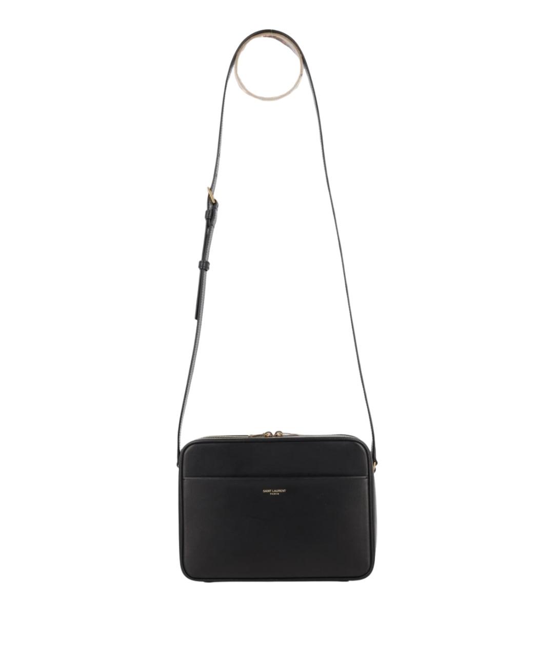 SAINT LAURENT Черная кожаная сумка на плечо, фото 1