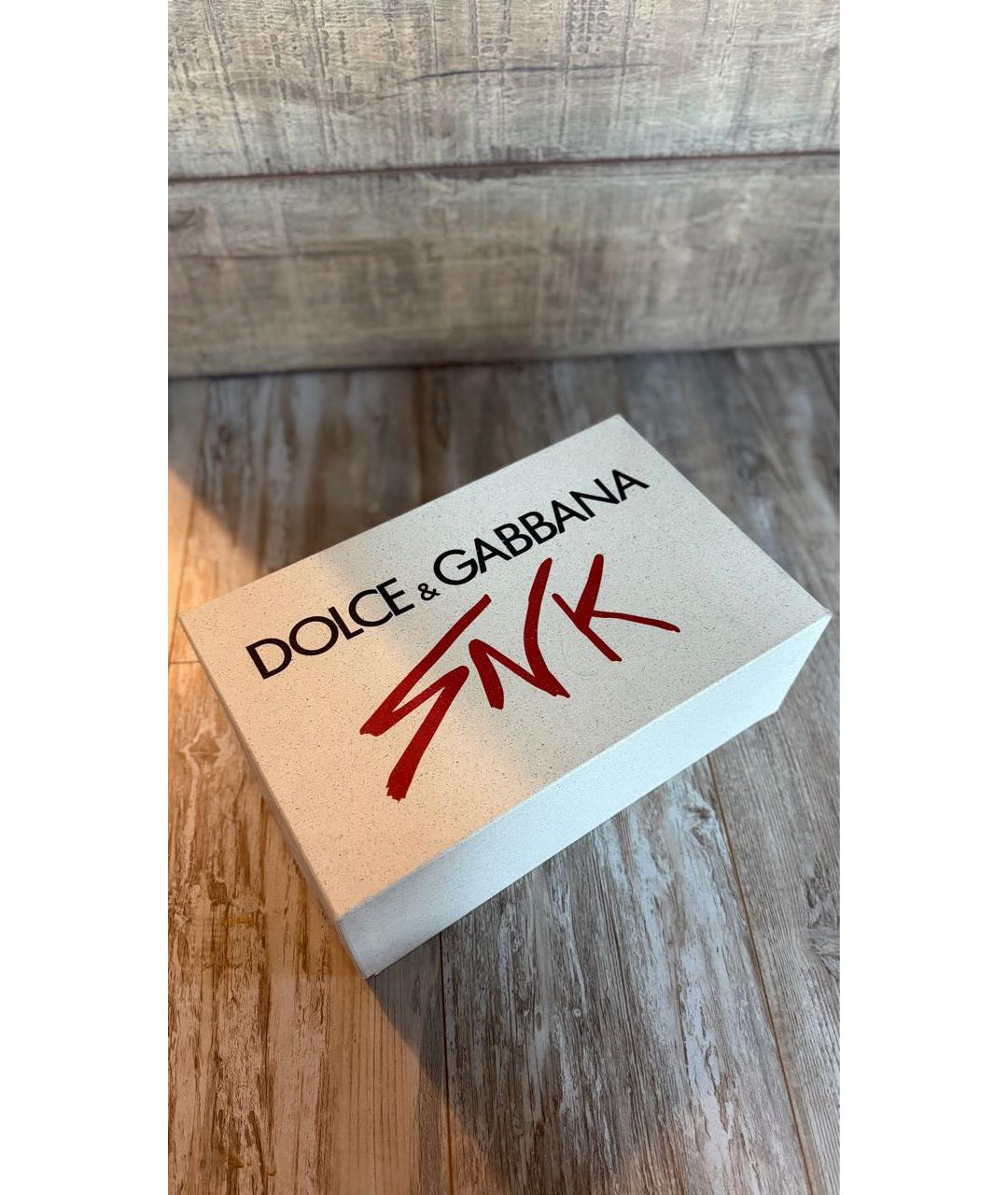 DOLCE&GABBANA Черные кожаные низкие кроссовки / кеды, фото 7