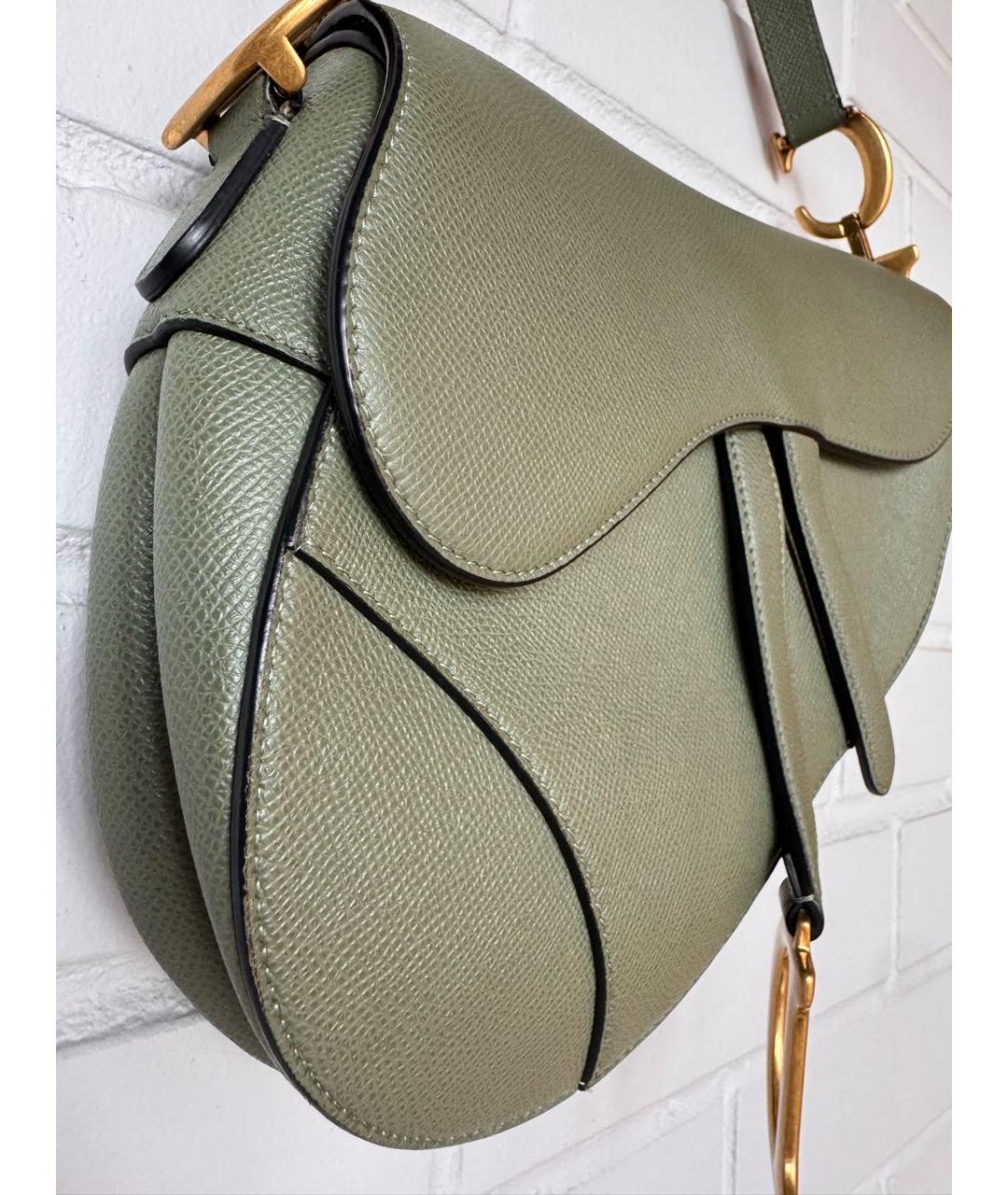CHRISTIAN DIOR Зеленая кожаная сумка с короткими ручками, фото 7