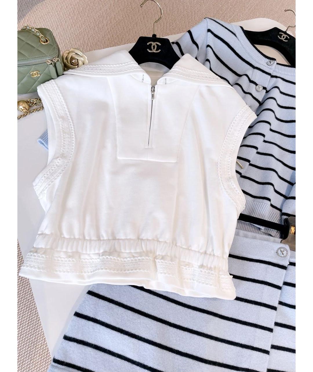 CHANEL Белый хлопковый костюм с брюками, фото 6