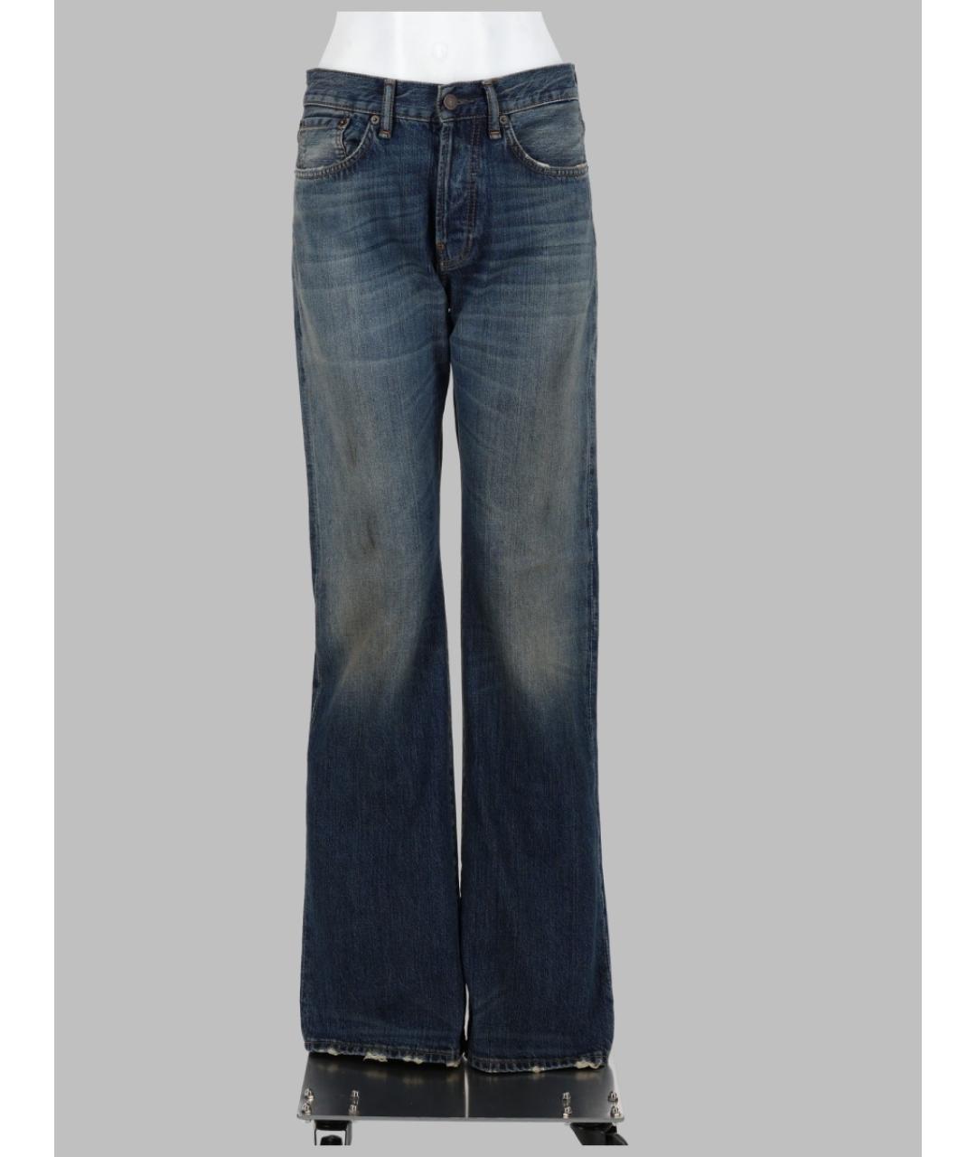 ACNE STUDIOS Синие хлопковые прямые джинсы, фото 3
