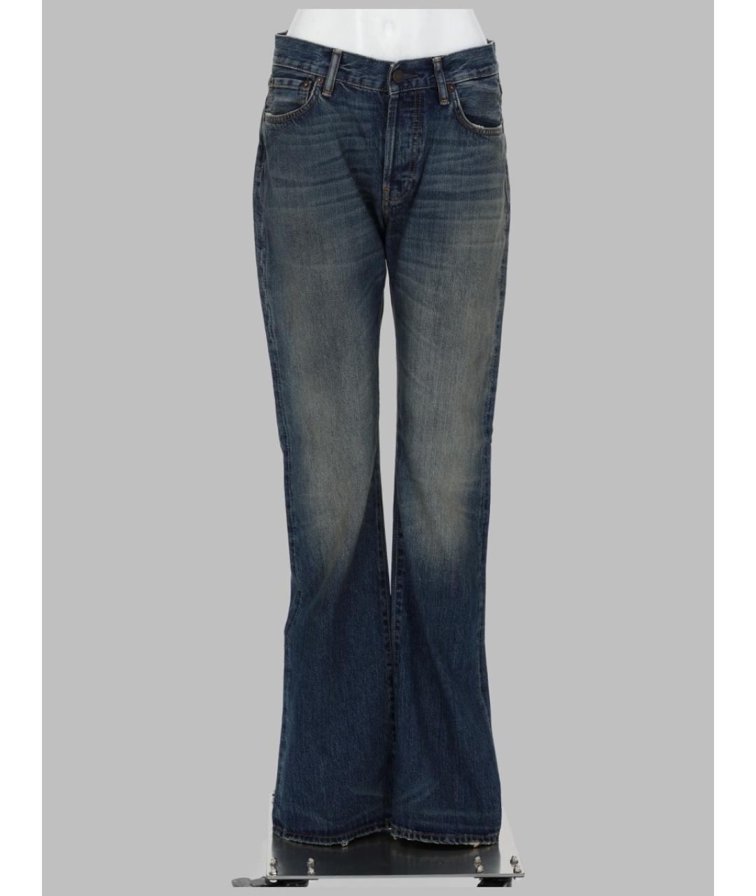 ACNE STUDIOS Синие хлопковые прямые джинсы, фото 3
