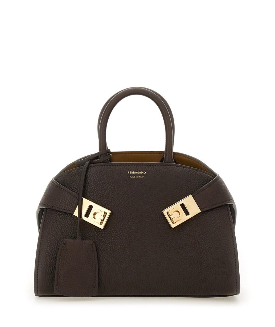 FERRAGAMO Коричневая кожаная сумка тоут, фото 2