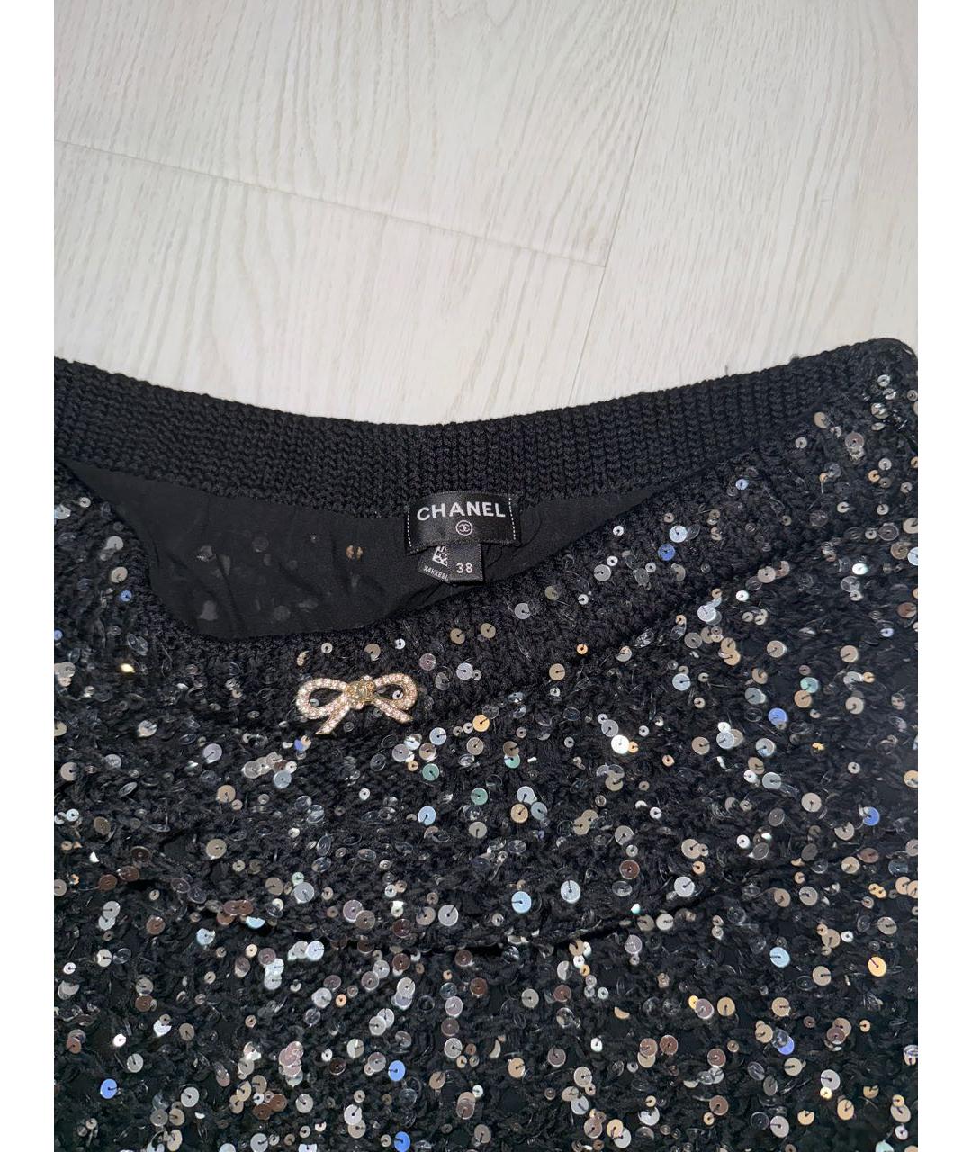 CHANEL Черный вискозный костюм с брюками, фото 5