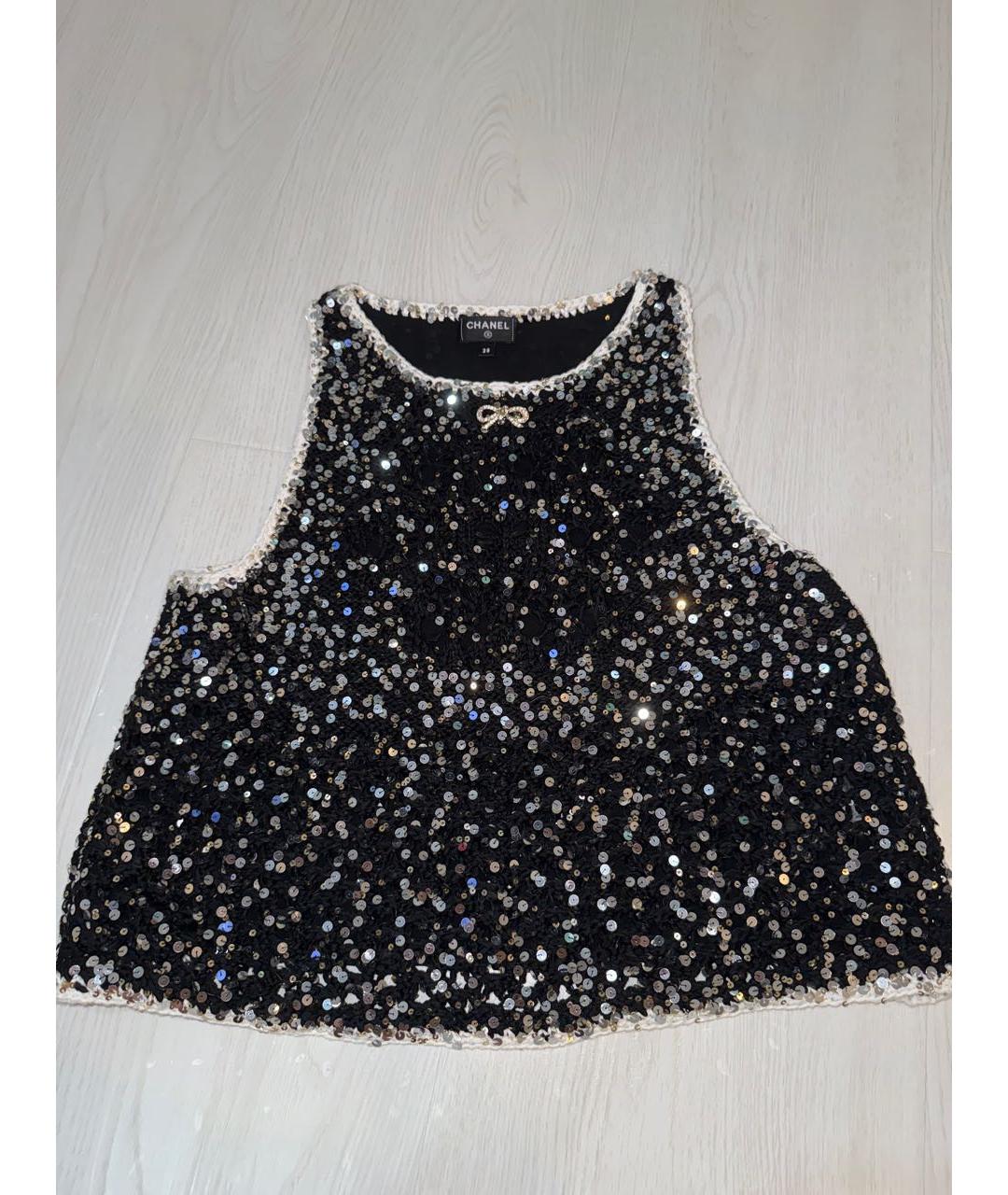 CHANEL Черный вискозный костюм с брюками, фото 6