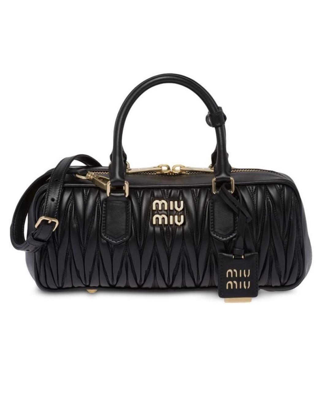 MIU MIU Черная кожаная сумка с короткими ручками, фото 9