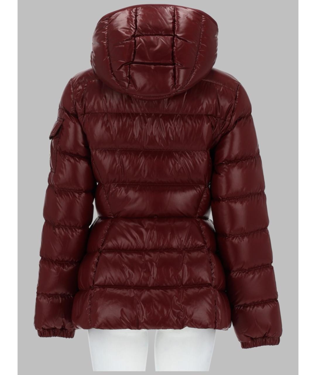 MONCLER Бордовый полиамидовый пуховик, фото 2