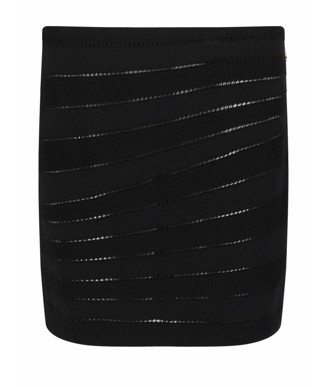 BALMAIN Черная вискозная юбка мини, фото 1