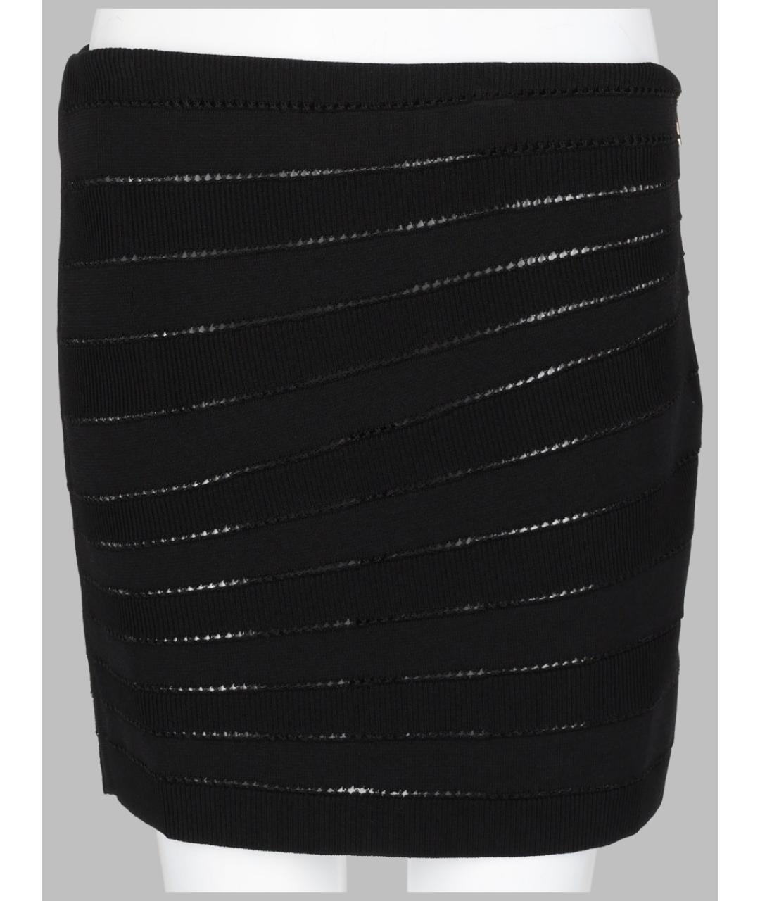 BALMAIN Черная вискозная юбка мини, фото 3
