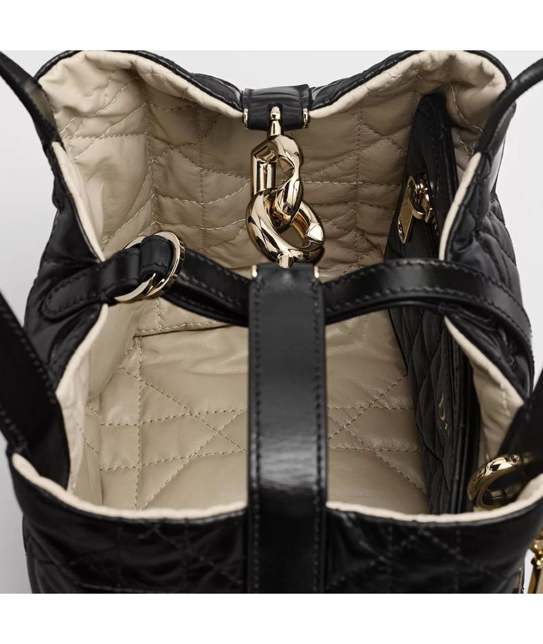 CHRISTIAN DIOR Черная кожаная сумка тоут, фото 2
