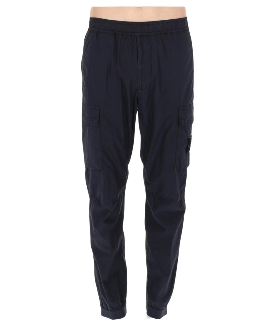 STONE ISLAND Синие хлопковые повседневные брюки, фото 1