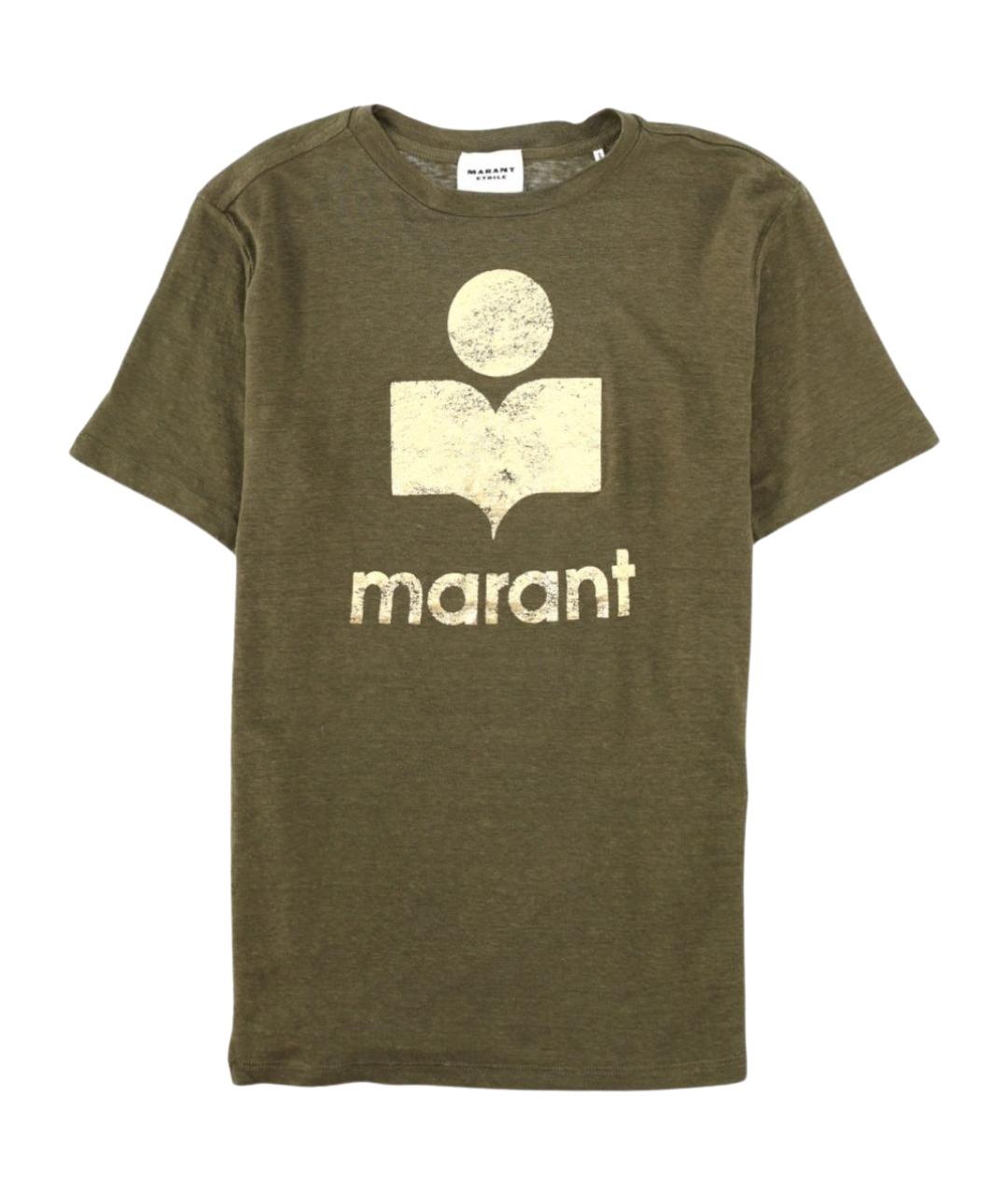 ISABEL MARANT ETOILE Зеленая хлопковая футболка, фото 1