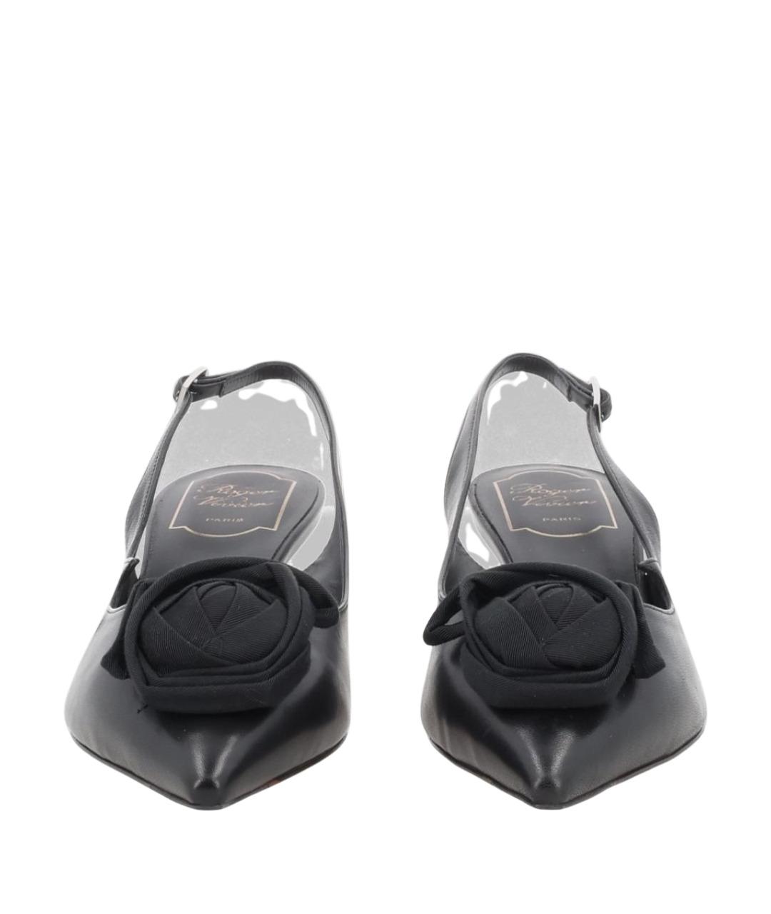 ROGER VIVIER Черные кожаные туфли, фото 1