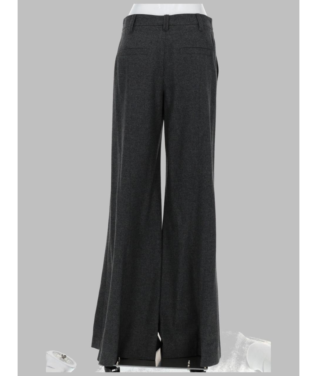BRUNELLO CUCINELLI Антрацитовые шерстяные прямые брюки, фото 2