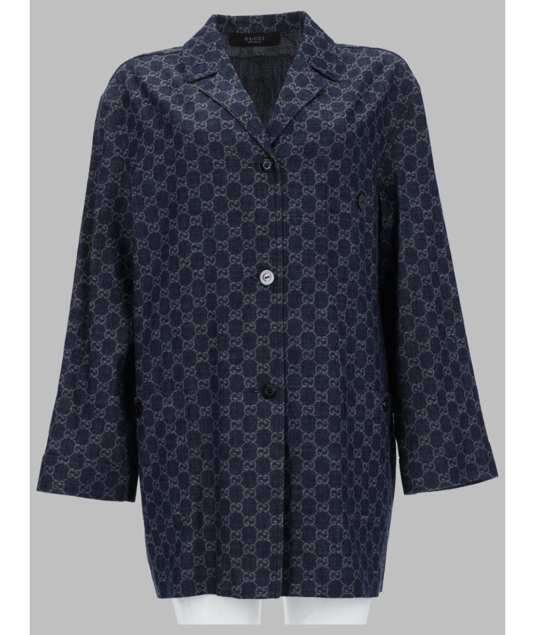 GUCCI Синяя хлопковая куртка, фото 3