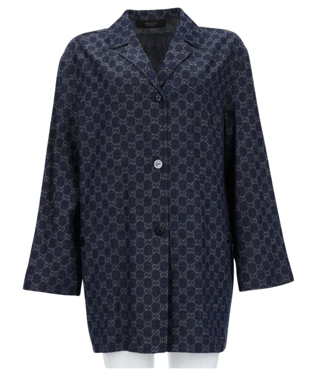 GUCCI Синяя хлопковая куртка, фото 1