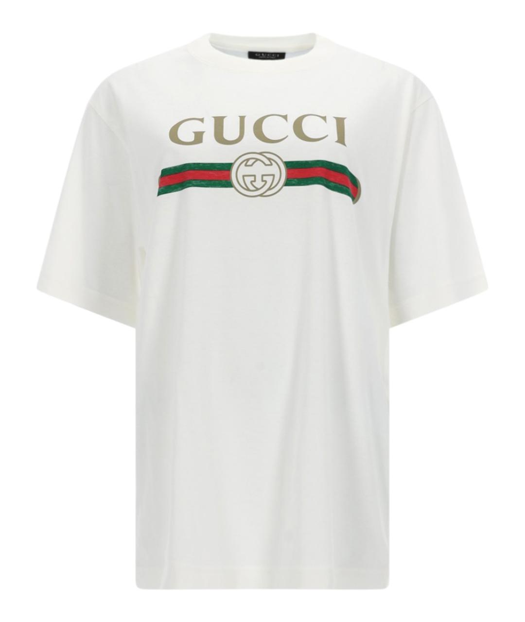 GUCCI Белая хлопковая футболка, фото 2