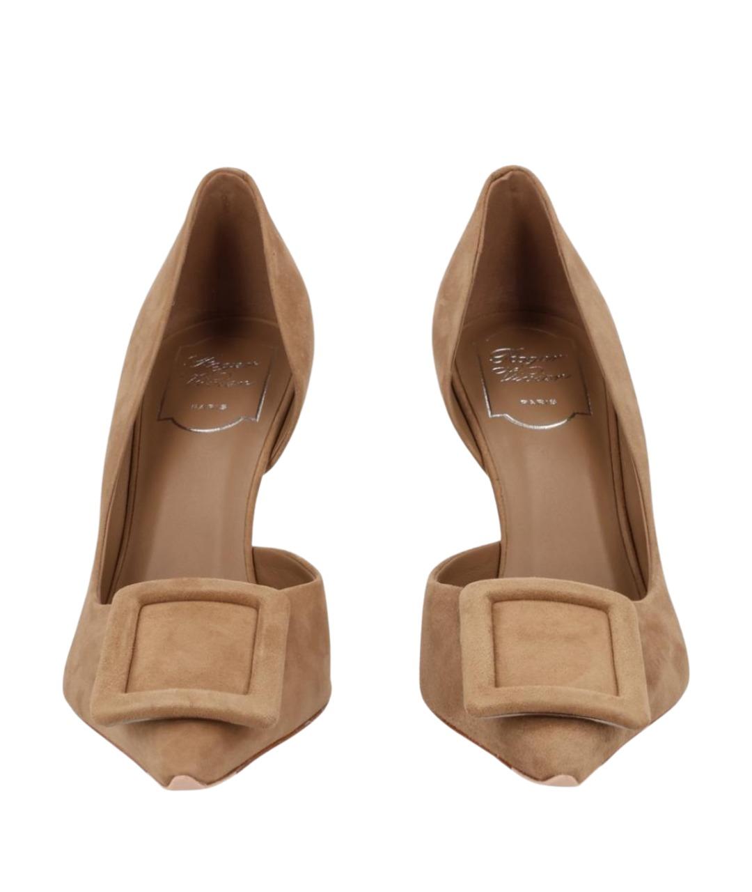 ROGER VIVIER Бежевые замшевые туфли, фото 1