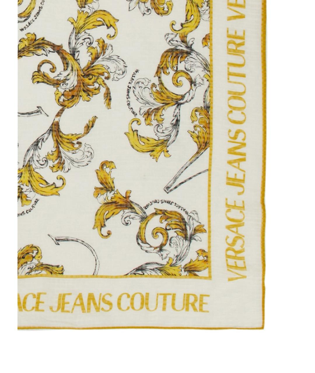 VERSACE JEANS COUTURE Желтый шелковый платок, фото 3