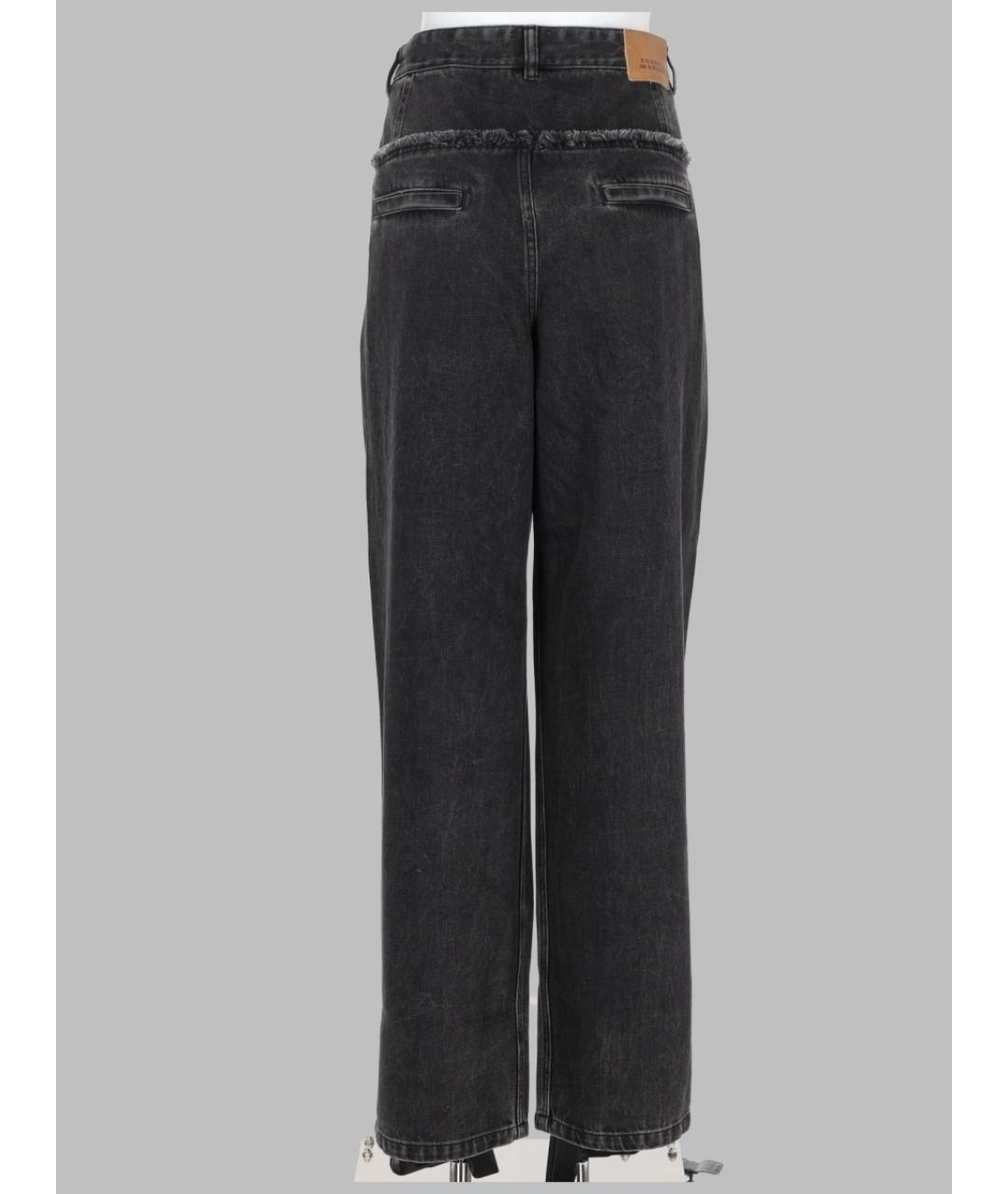 ISABEL MARANT ETOILE Черные хлопковые прямые джинсы, фото 2