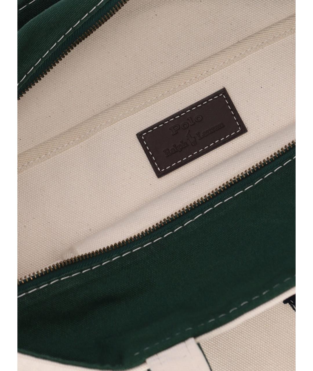POLO RALPH LAUREN Бежевая хлопковая сумка тоут, фото 4